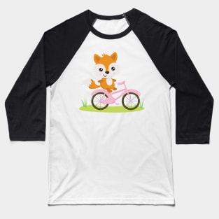 Cute Riding Fox Baseball T-Shirt